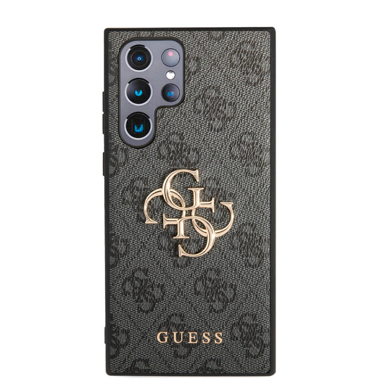 Galaxy S24 Ultra Case Guess Original Licensed PU Leather Text and 4G Metal Logo Patterned Cover - 3