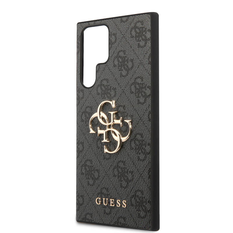Galaxy S24 Ultra Case Guess Original Licensed PU Leather Text and 4G Metal Logo Patterned Cover - 6