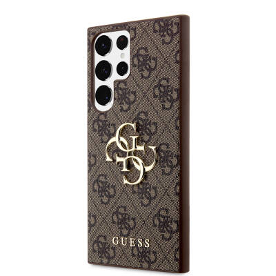Galaxy S24 Ultra Case Guess Original Licensed PU Leather Text and 4G Metal Logo Patterned Cover - 10