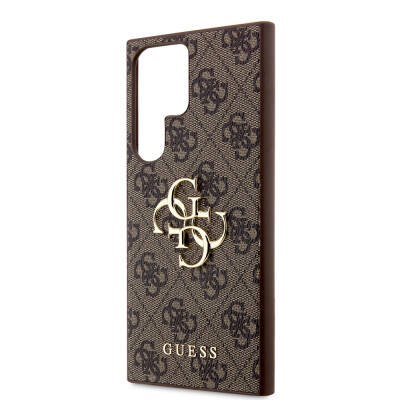Galaxy S24 Ultra Case Guess Original Licensed PU Leather Text and 4G Metal Logo Patterned Cover - 14