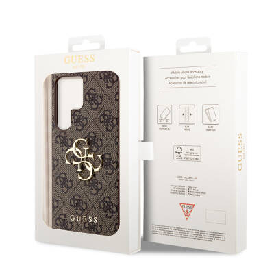 Galaxy S24 Ultra Case Guess Original Licensed PU Leather Text and 4G Metal Logo Patterned Cover - 16