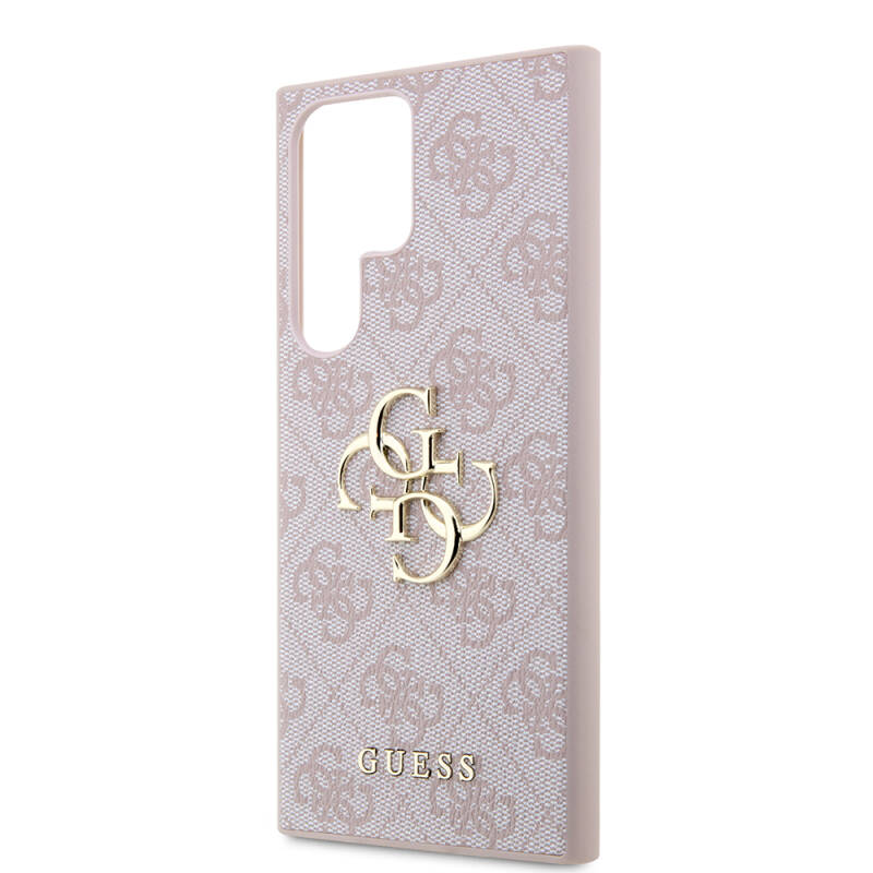Galaxy S24 Ultra Case Guess Original Licensed PU Leather Text and 4G Metal Logo Patterned Cover - 22