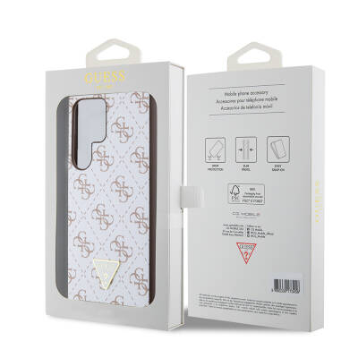 Galaxy S24 Ultra Case Guess Original Licensed PU Triangle Logo 4G Patterned Cover - 7