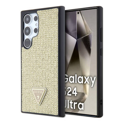 Galaxy S24 Ultra Case Guess Original Licensed Stone Back Cover with Triangle Logo - 9