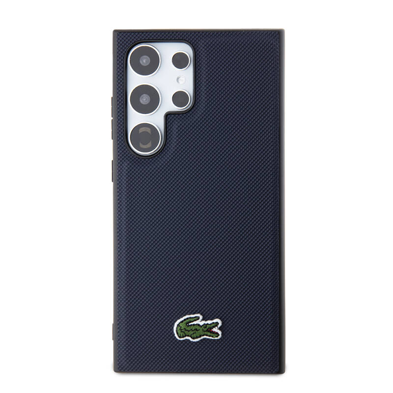 Galaxy S24 Ultra Case Lacoste Original Licensed PU Pique Pattern Back Cover with Iconic Crocodile Woven Logo - 4