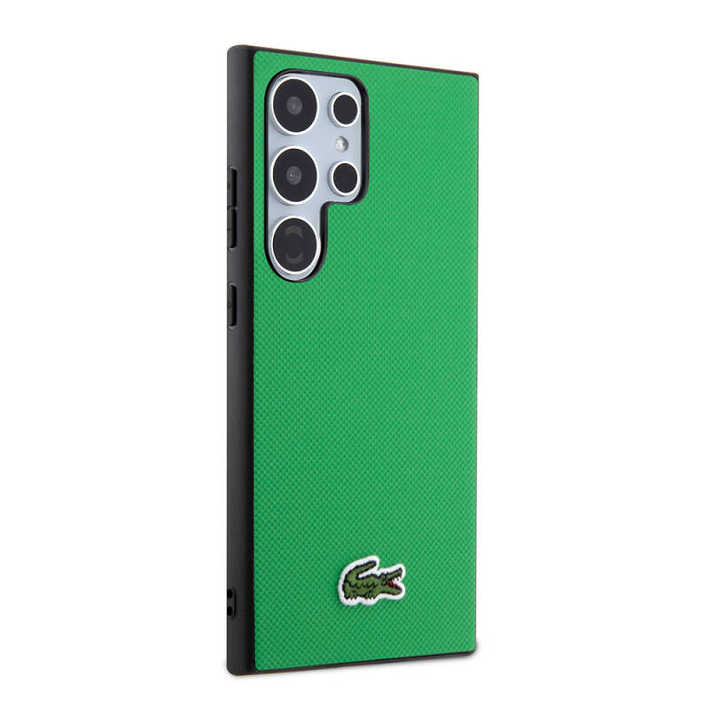 Galaxy S24 Ultra Case Lacoste Original Licensed PU Pique Pattern Back Cover with Iconic Crocodile Woven Logo - 13