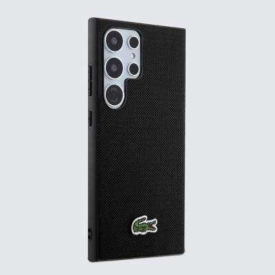 Galaxy S24 Ultra Case Lacoste Original Licensed PU Pique Pattern Back Cover with Iconic Crocodile Woven Logo - 21