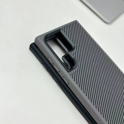 Galaxy S24 Ultra Case Magsafe Charging Feature Carbon Fiber Look Zore Troy Cover - 12