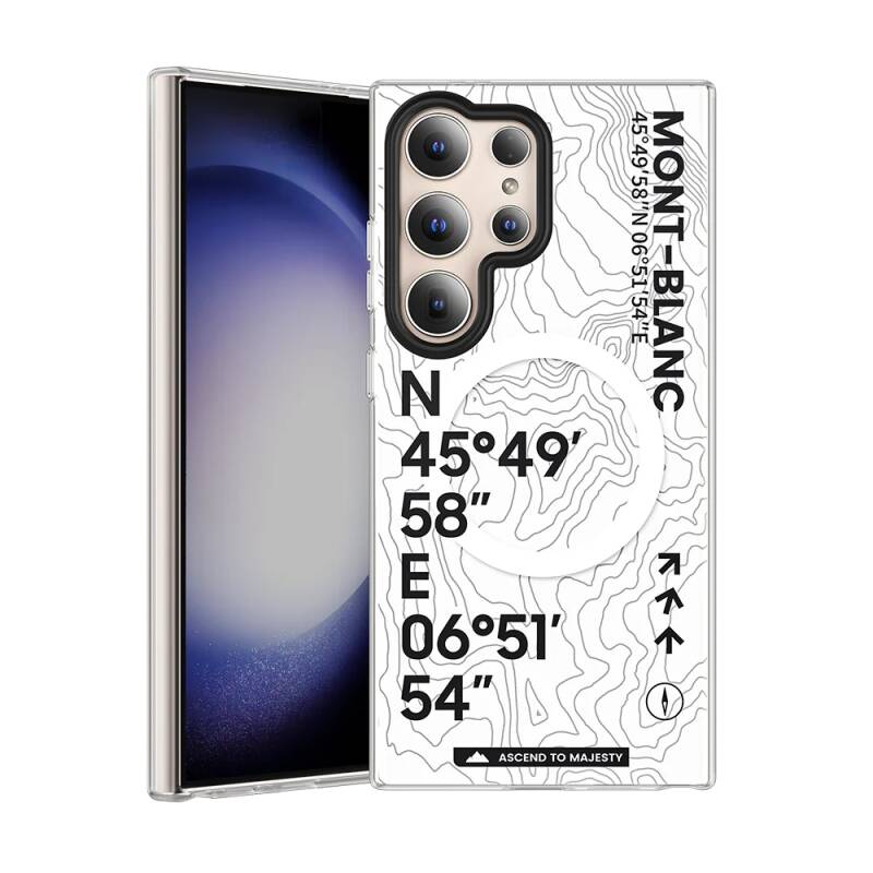 Galaxy S24 Ultra Case Magsafe Charging Featured Coordinate Text Pattern Benks Summit Series Cover - 5