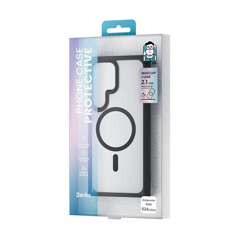 Galaxy S24 Ultra Case Magsafe Charging Featured Transparent Back Surface Benks MagClap TPU Frame Cover - 15