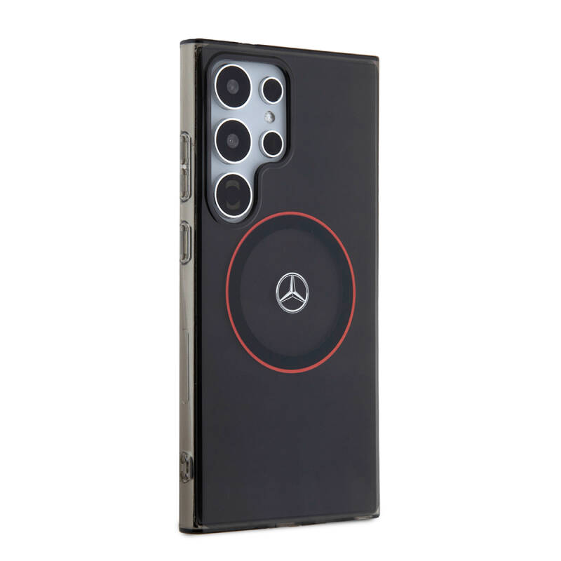 Galaxy S24 Ultra Case Mercedes Benz Original Licensed Red Ring Cover with Magsafe Charging Feature and IML Star Logo - 3