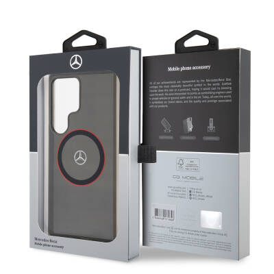Galaxy S24 Ultra Case Mercedes Benz Original Licensed Red Ring Cover with Magsafe Charging Feature and IML Star Logo - 7