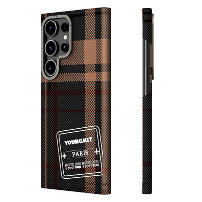 Galaxy S24 Ultra Case Plaid Patterned Youngkit Gezhi Series Cover - 1