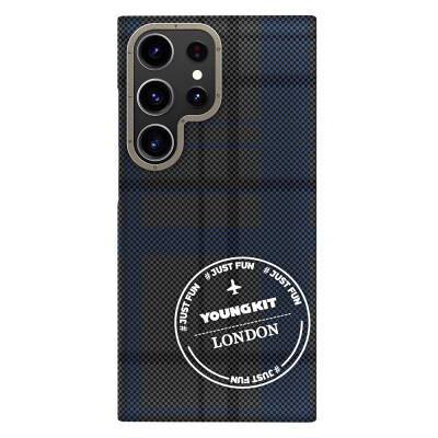 Galaxy S24 Ultra Case Plaid Patterned Youngkit Gezhi Series Cover - 4