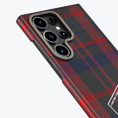 Galaxy S24 Ultra Case Plaid Patterned Youngkit Gezhi Series Cover - 7