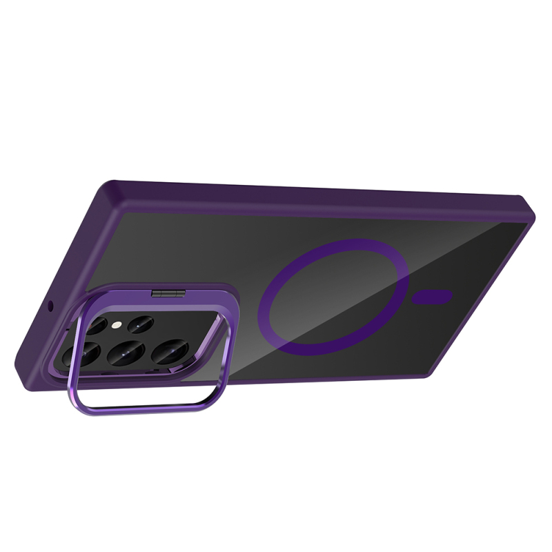 Galaxy S24 Ultra Case Stand Camera Lens Gift M-Safe Charging Feature Zore Etro Cover - 11