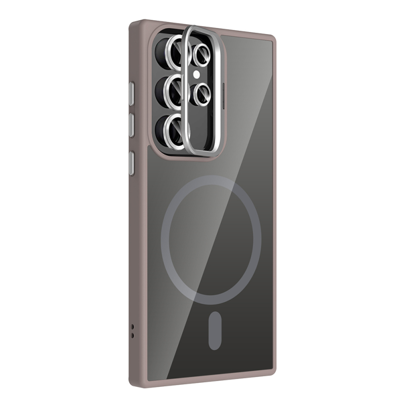 Galaxy S24 Ultra Case Stand Camera Lens Gift M-Safe Charging Feature Zore Etro Cover - 14