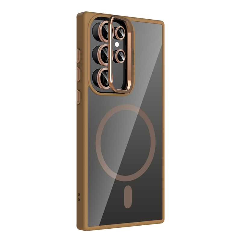 Galaxy S24 Ultra Case Stand Camera Lens Gift M-Safe Charging Feature Zore Etro Cover - 18