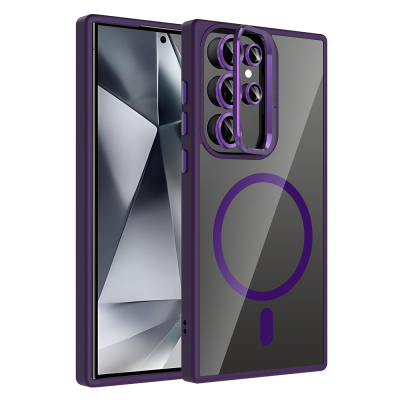 Galaxy S24 Ultra Case Stand Camera Lens Gift M-Safe Charging Feature Zore Etro Cover - 3