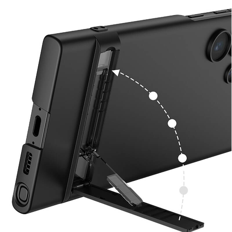 Galaxy S24 Ultra Case Zore Camera Protection Vertical Stand Ays Cover - 5