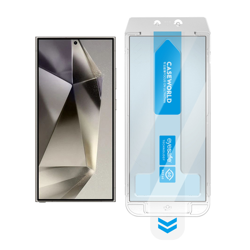 Galaxy S24 Ultra CaseWorld Applicator Serisi 2.5D Eyesafe Mavi Işık Teknolojili 0.25mm Temperli Cam Ekran Koruyucu+ Uygulama Aparatı - 6