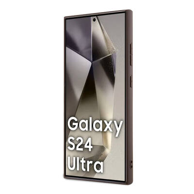 Galaxy S24 Ultra Kılıf Guess Orjinal Lisanslı PU Üçgen Logo 4G Desenli Kapak - 4