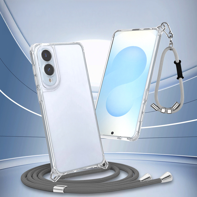 Galaxy S25 Edge Case Airbag Detachable Strap Zore Snap Silicone Cover - 4