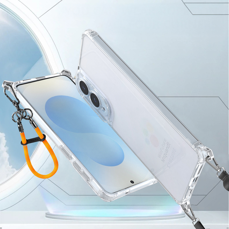 Galaxy S25 Edge Case Airbag Detachable Strap Zore Snap Silicone Cover - 10
