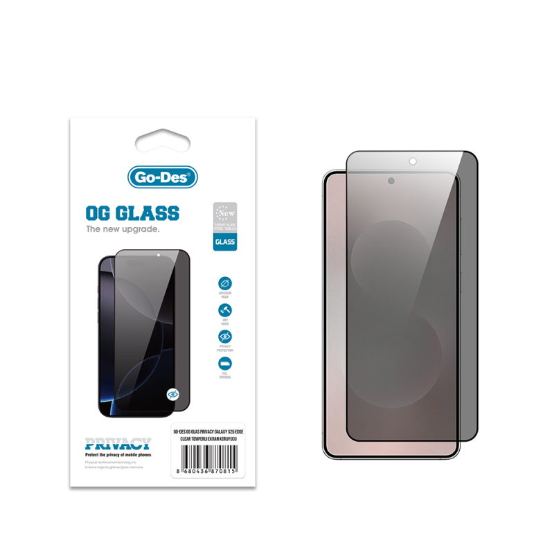 Galaxy S25 Edge Go Des OG Glass Privacy Antistatic Tempered Glass Screen Protector - 1