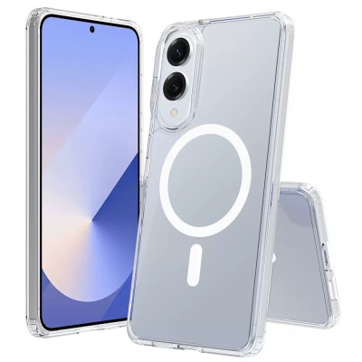 Galaxy S25 Edge Kılıf M-safe Şarj Özellikli Şeffaf Sert PC Zore Embos Kapak - 2