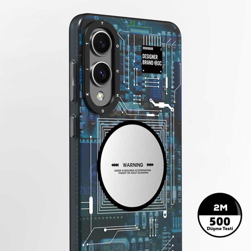 Galaxy S25 Edge Kılıf M-safe Şarj Özellikli Youngkit Technology Serisi Kapak - 5