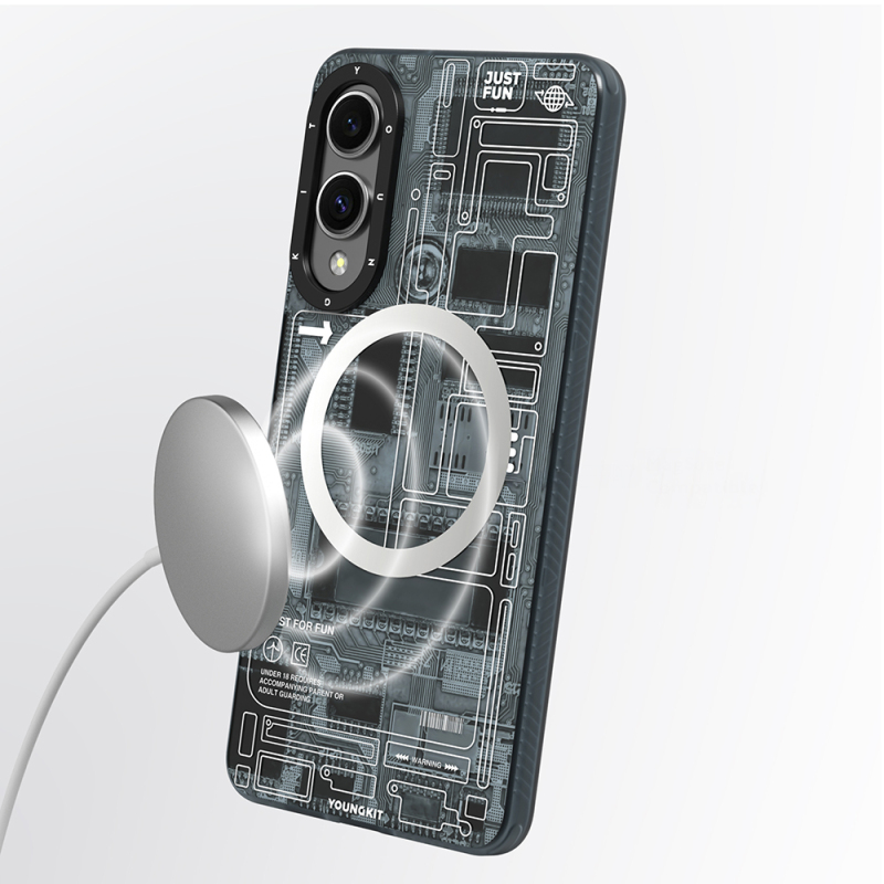 Galaxy S25 Edge Kılıf M-safe Şarj Özellikli Youngkit Technology Serisi Kapak - 7