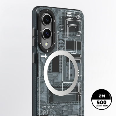 Galaxy S25 Edge Kılıf M-safe Şarj Özellikli Youngkit Technology Serisi Kapak - 6
