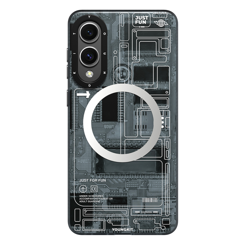 Galaxy S25 Edge Kılıf M-safe Şarj Özellikli Youngkit Technology Serisi Kapak - 3
