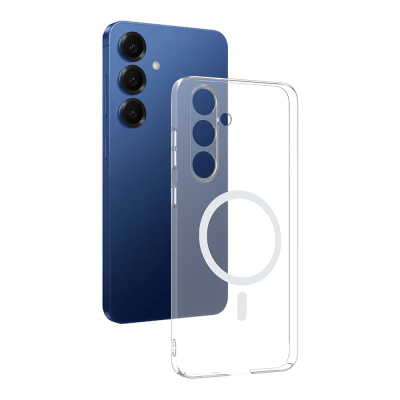 Galaxy S25 FE Camera Protected M-Safe Charging Transparent Zore London Hard PC Case - 1