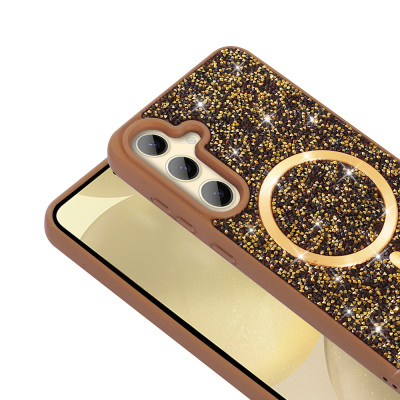 Galaxy S25 FE Case Diamond Design M-safe Charging Feature Zore Mosaic Silicone Cover - 4