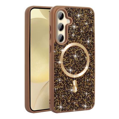 Galaxy S25 FE Case Diamond Design M-safe Charging Feature Zore Mosaic Silicone Cover - 7