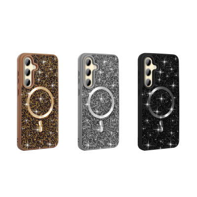 Galaxy S25 FE Case Diamond Design M-safe Charging Feature Zore Mosaic Silicone Cover - 10