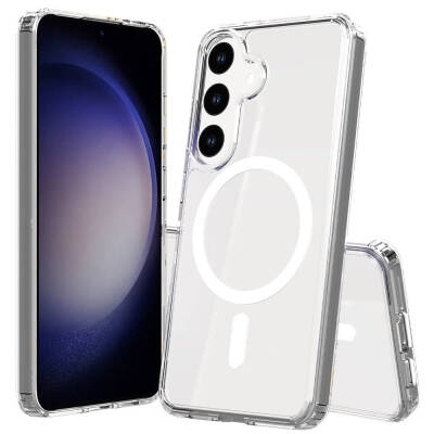 Galaxy S25 FE Case M-safe Charging Transparent Hard PC Zore Embos Cover - 1