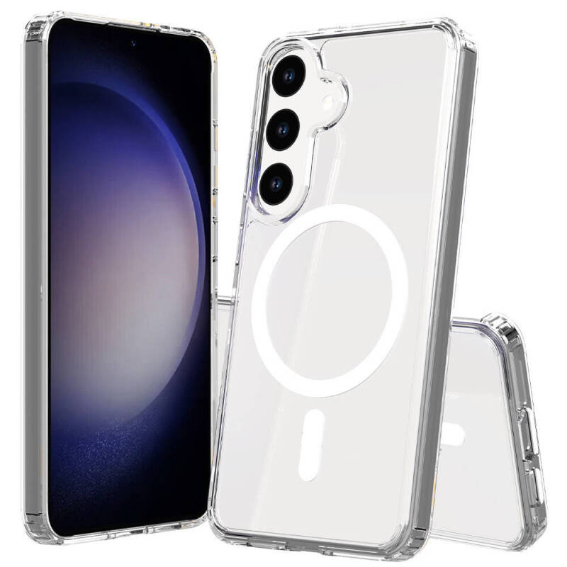 Galaxy S25 FE Case M-safe Charging Transparent Hard PC Zore Embos Cover - 1