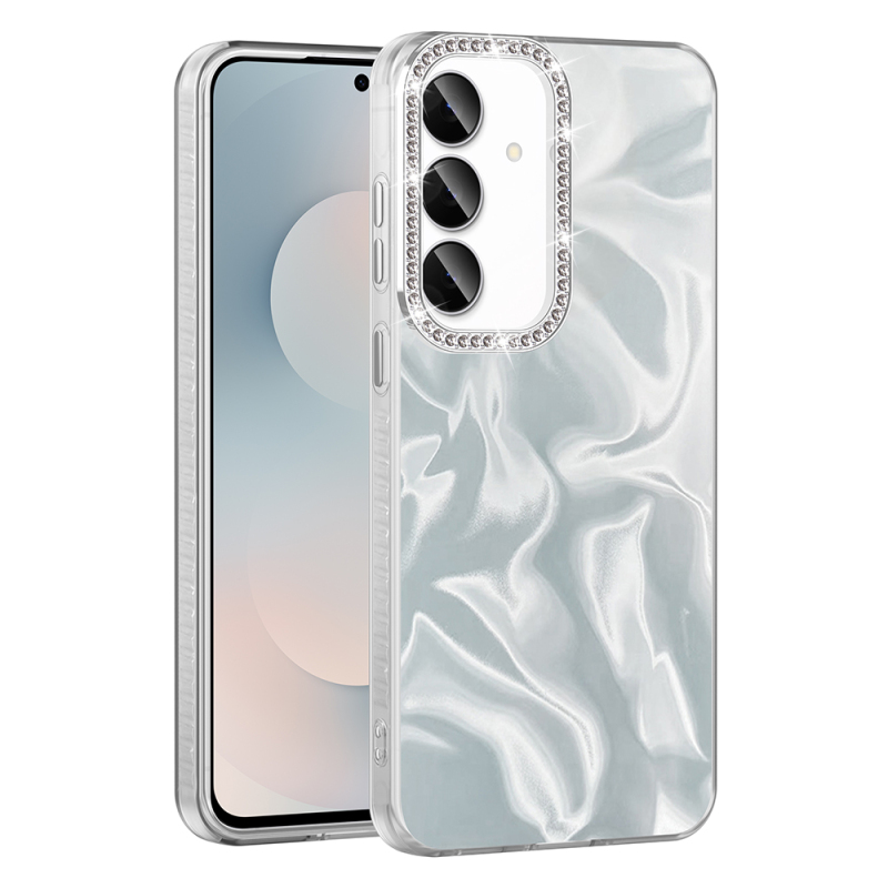 Galaxy S25 FE Case with Airbag, Shiny Stone Detail Design, Zore Esila Cover - 2