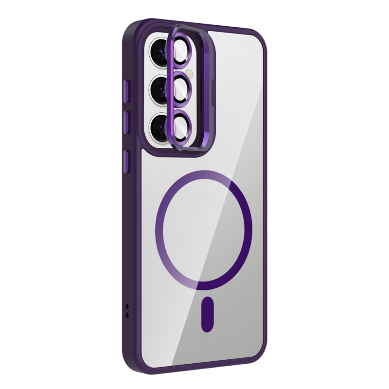 Galaxy S25 FE Case with Stand and Camera Lens Gift Zore Etro Cover with M-Safe Charging Function - 8