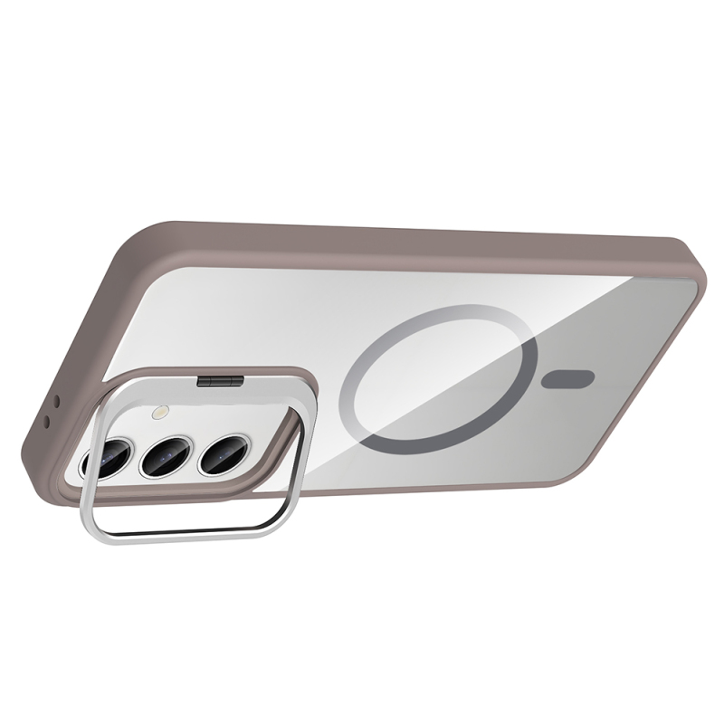 Galaxy S25 FE Case with Stand and Camera Lens Gift Zore Etro Cover with M-Safe Charging Function - 12