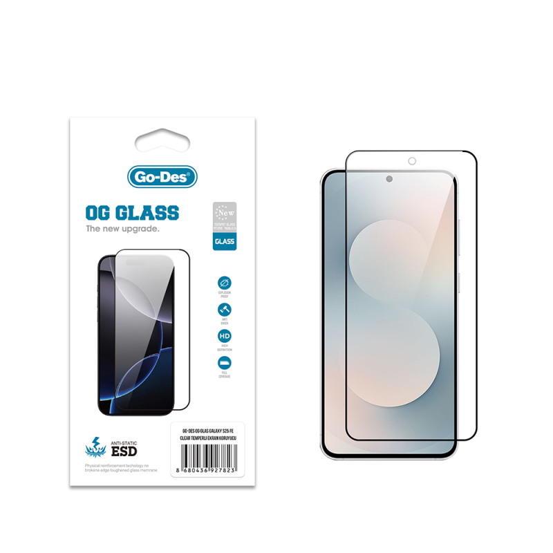 Galaxy S25 FE Go Des OG Glass Antistatik Temperli Cam Ekran Koruyucu - 1