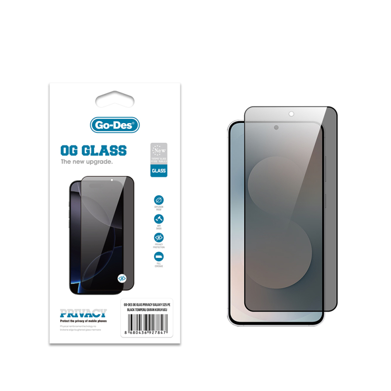 Galaxy S25 FE Go Des OG Glass Privacy Antistatic Tempered Glass Screen Protector - 1