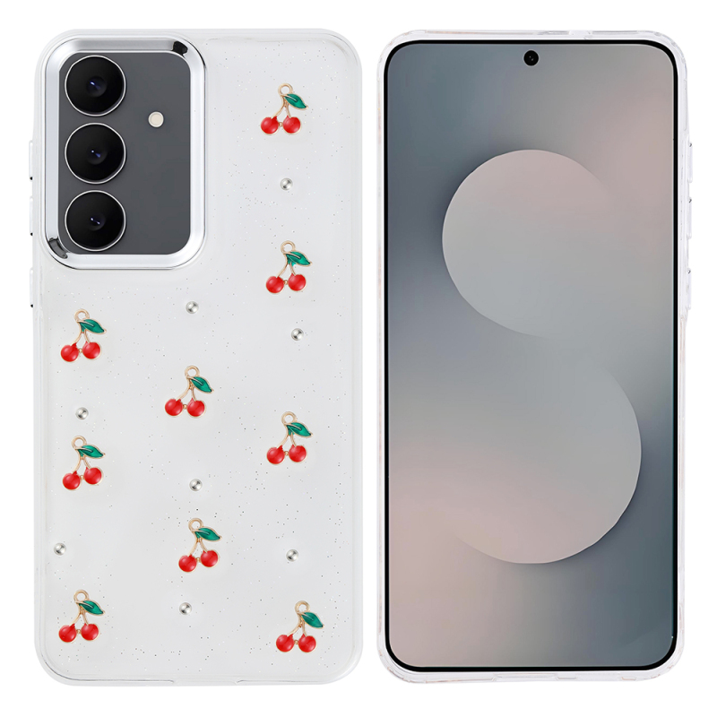 Galaxy S25 FE Kılıf Airbag Tasarımlı Simli Şeffaf Zore Kutup Kapak - 1