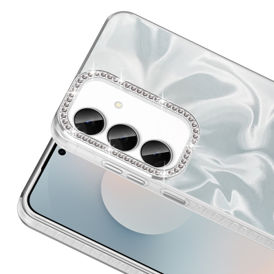 Galaxy S25 FE Kılıf Airbagli Parlak Taş Detay Tasarımlı Zore Esila Kapak - 4