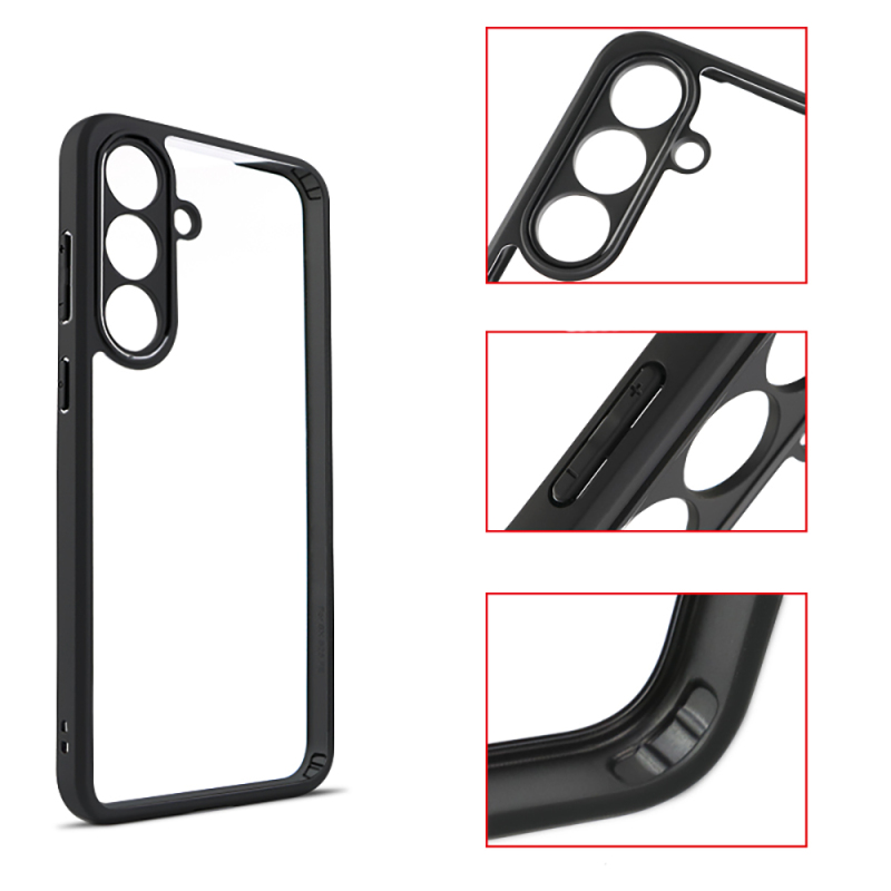 Galaxy S25 FE Kılıf Kamera Korumalı Şeffaf Arka Yüzey Zore New Roll Kapak - 7