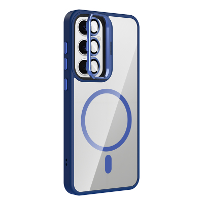 Galaxy S25 FE Kılıf Standlı ve Kamera Lens Hediyeli M-Safe Şarj Özellikli Zore Etro Kapak - 4