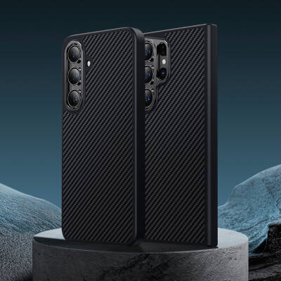 Galaxy S25 Kılıf Karbon Fiber M-safe Şarj Özellikli Benks Hybrid ArmorPro 600D Kevlar Kapak - 6